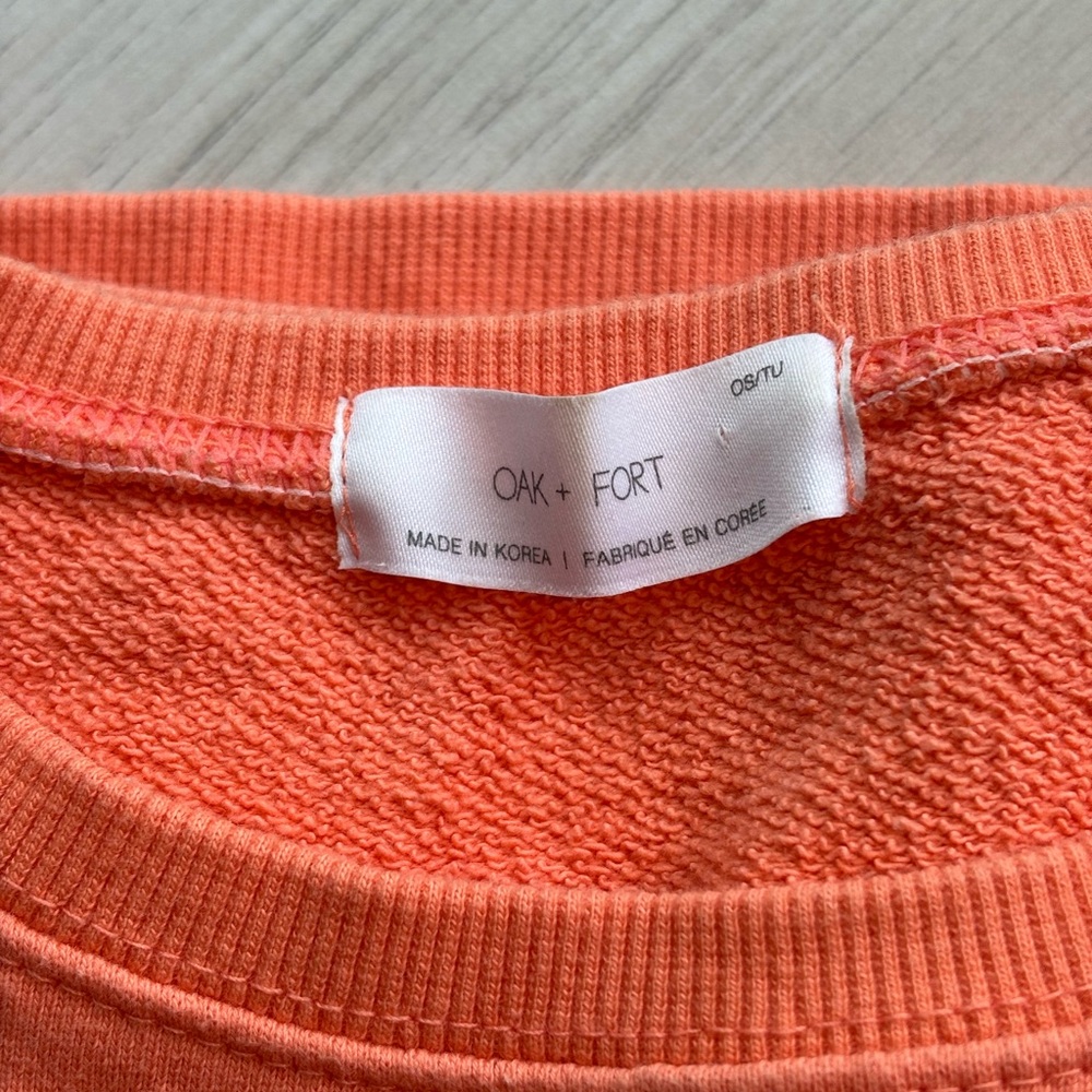 OAK & FORT | Bright Orange Cropped Sweatshirt - Picture 3 of 8